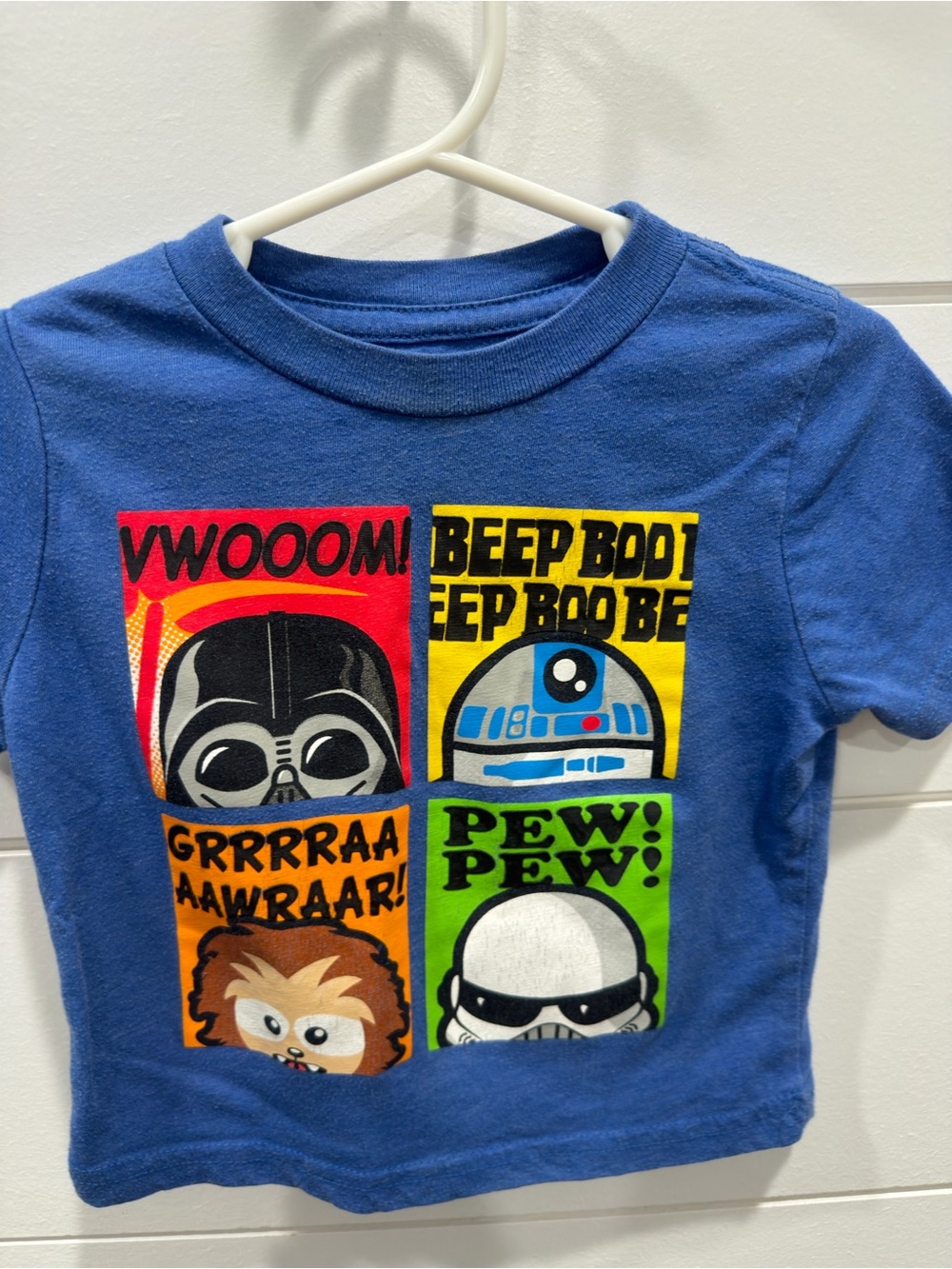 Star Wars Blue Kids Short Sleeve Tee with Multicolor Character Panels